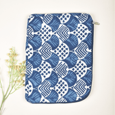 Blue Kalamkari Laptop Sleeve - front
