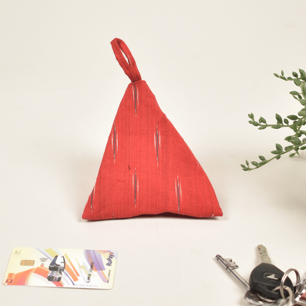 Red Ikat Small Coin Purse