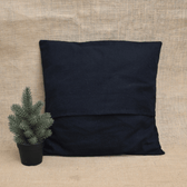 Black Embroidered Mangalagiri Cotton Cushion Cover – 16 x 16 Inches