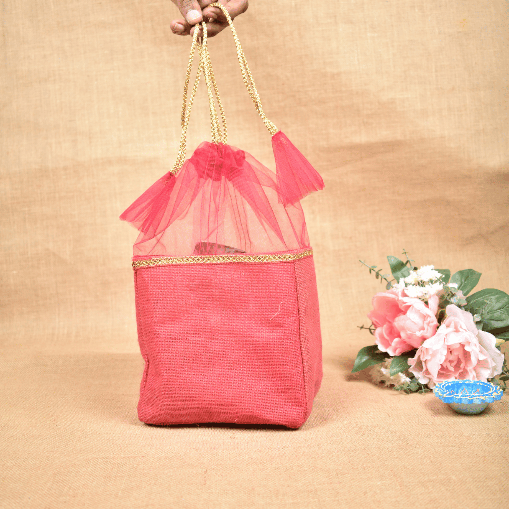 Red Jute Potli Bag - Kritikala