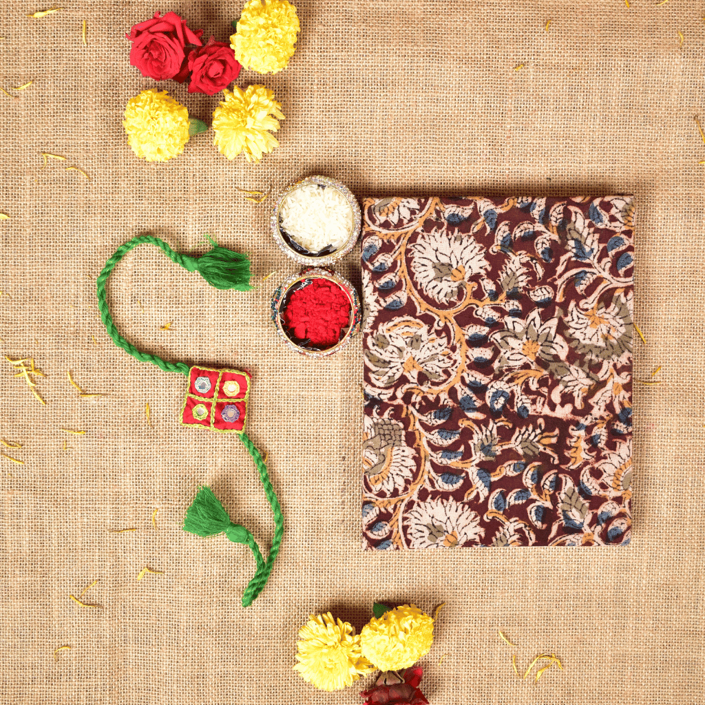 Raksha Bandhan Gift Combo – Handcrafted Rakhi with Handloom Diary