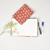 Red kalamkari handmade paper diary and cover - paper
