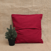 Maroon Geometric Embroidered Cotton Cushion Cover – 16 x 16 Inches