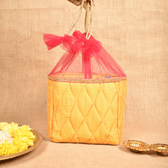 Yellow Silk Potli Bag | Handmade & Reusable