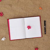 Maroon handmade paper diary and mirror embroidery cover - Kritikala