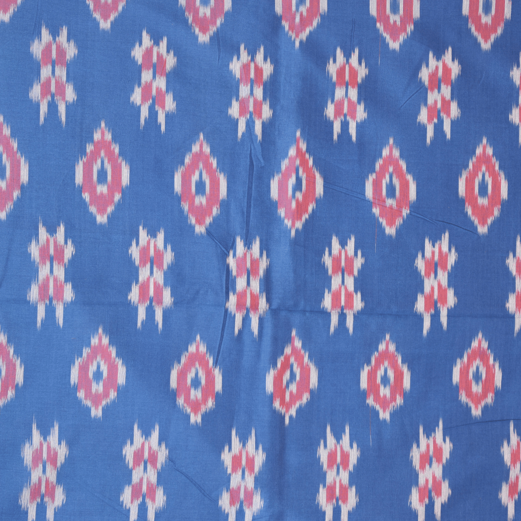 Blue ikat saree with hand embroidery