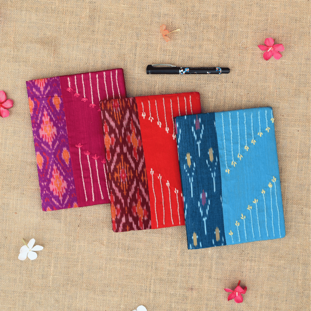 Ikat handmade paper diary and embroidery cover - Kritikala