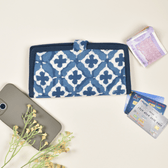 Jute ladies wallet in indigo blue