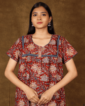 Red Kalamkari Nightwear