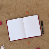 Maroon Mangalgiri handmade paper diary and embroidery cover - kritikala