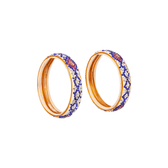 Pair of broad bangles in white and blue tones - women