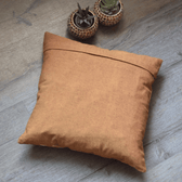 Yellow embroidery cotton cushion cover - back