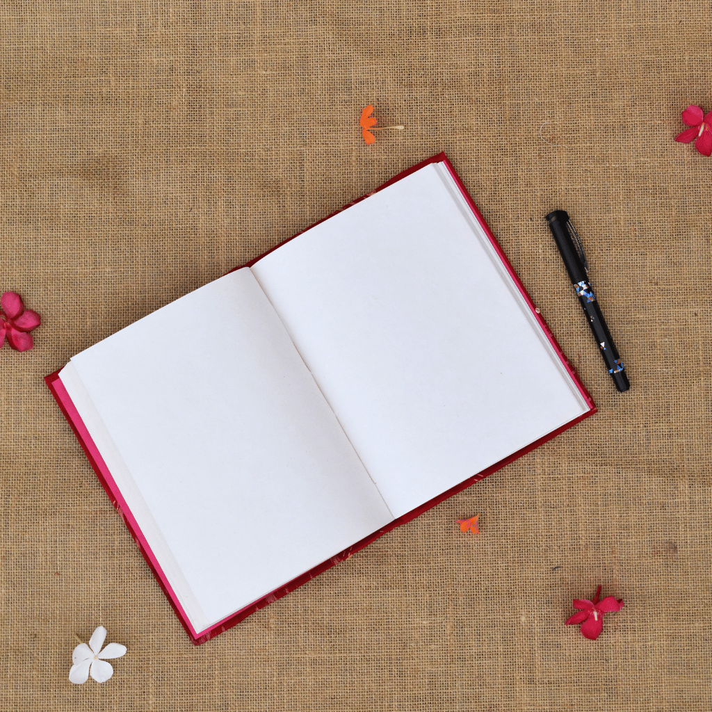 Kritikala hand embroidery on Mangalagiri fabric diary cover