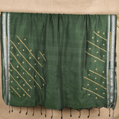 Green embroidery handloom saree - blouse