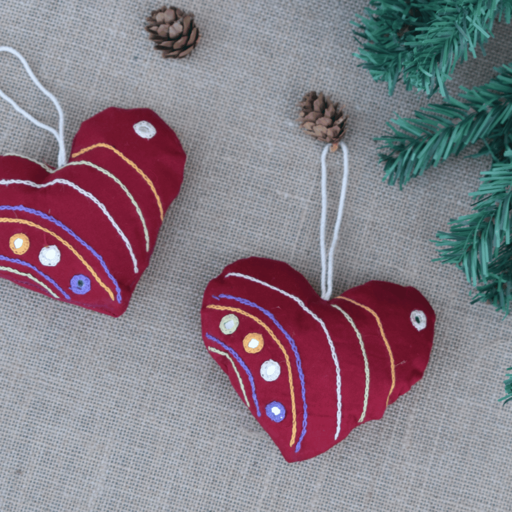 Red heart Christmas Ornament