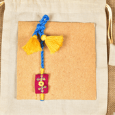 Purple Embroidery Handloom Rakhi