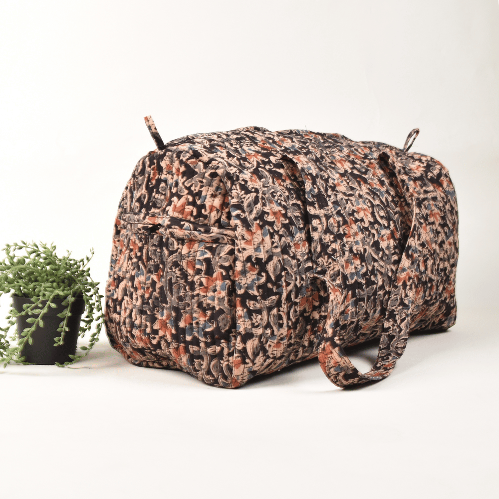 Black Kalamkari Duffel bag - side