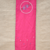 Pink Silk lotus embroidery festive table runner - Kritikala
