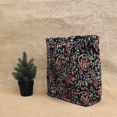 Black kalamkari Quilted tote bag - side