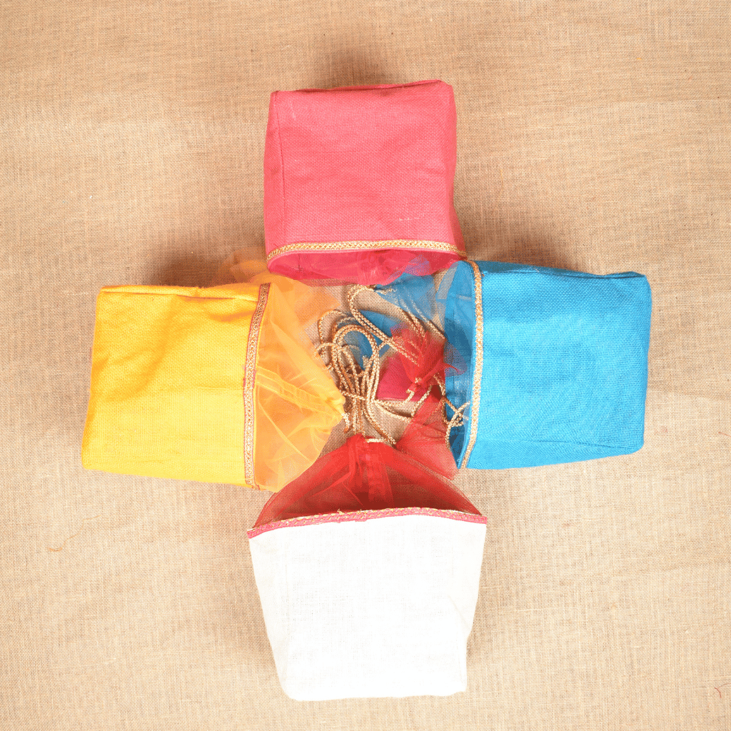 Hamper packing Jute potli with net - festival gifting