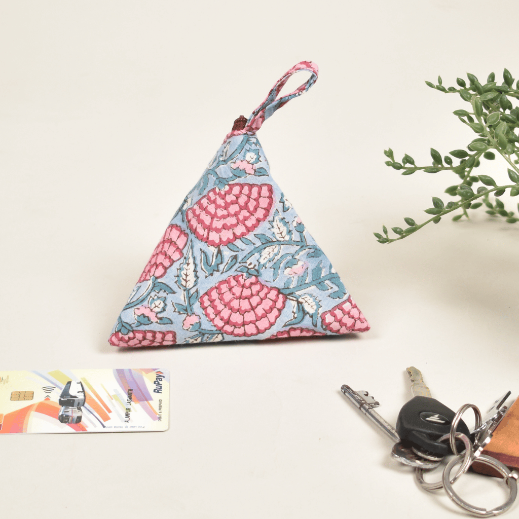 Pink Kalamkari Small Coin Purse