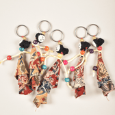 "Karuna" doll upcycled handmade key chain