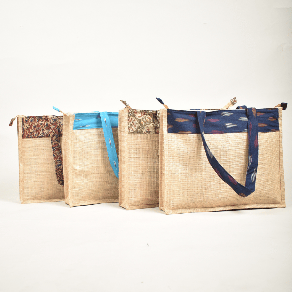 Classic Jute Bag With a Kalamkari Design