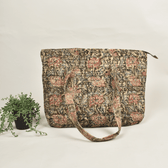 Quilted Green Kalamkari Large Tote Bag - back