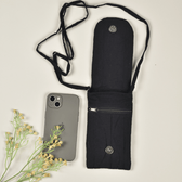 Cell Phone Pouch in Black Cotton