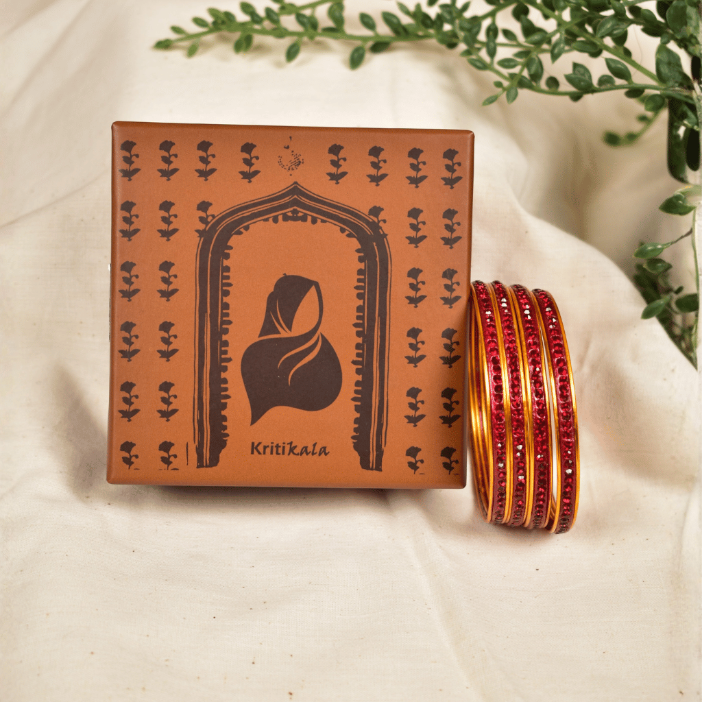 Maroon-Tone Single Line Lac Bangles Set - Kritikala