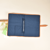 Blue Ikat cotton file folder