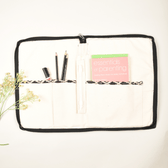 Off-white ikat file folder - pockets