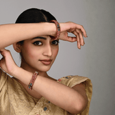 Pair of broad bangles in maroon and pink tones - Hyderabad