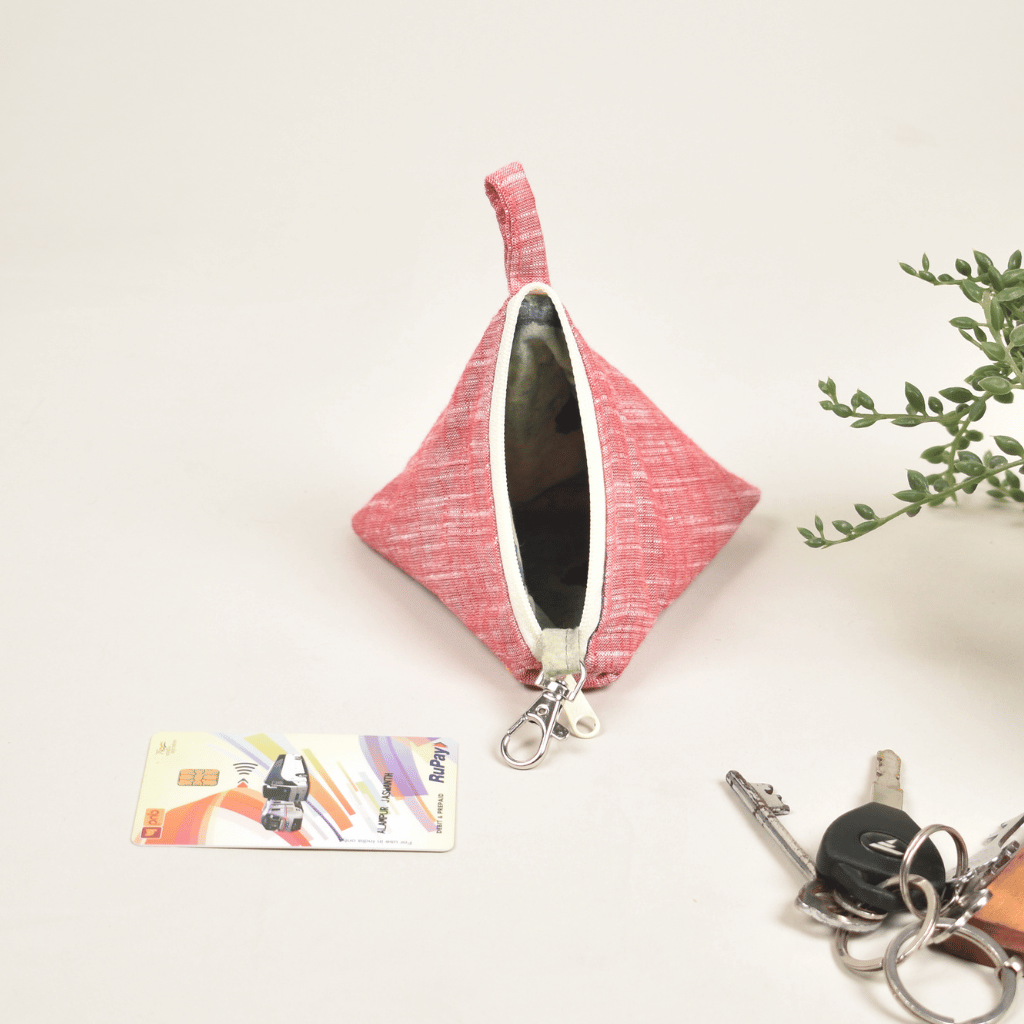 Pink Cotton Small Coin Purse