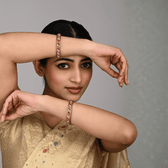 Pair of lac bangles in multicolour tones - women