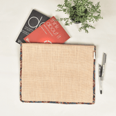 Jute slip folder with Maroon kalamkari borders - back