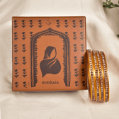 Gold-Tone Single Line Lac Bangles Set - Kritikala