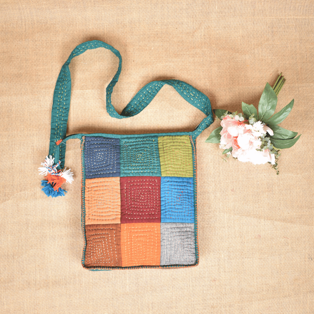 Patchwork Hand Embroidery Sling Bag - Kritikala