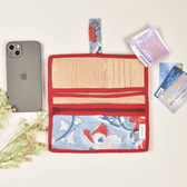 Sky Blue kalamkari and jute ladies wallet
