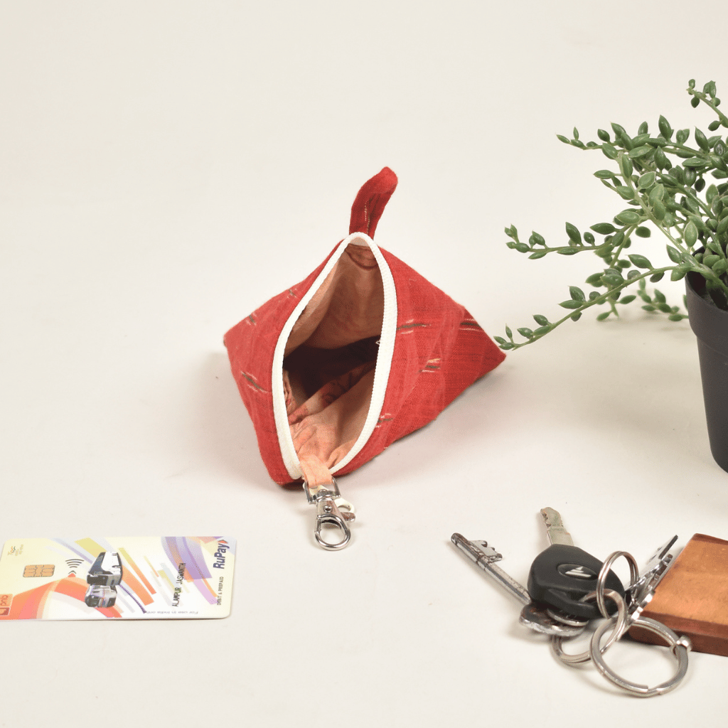 Red Ikat Small Coin Purse