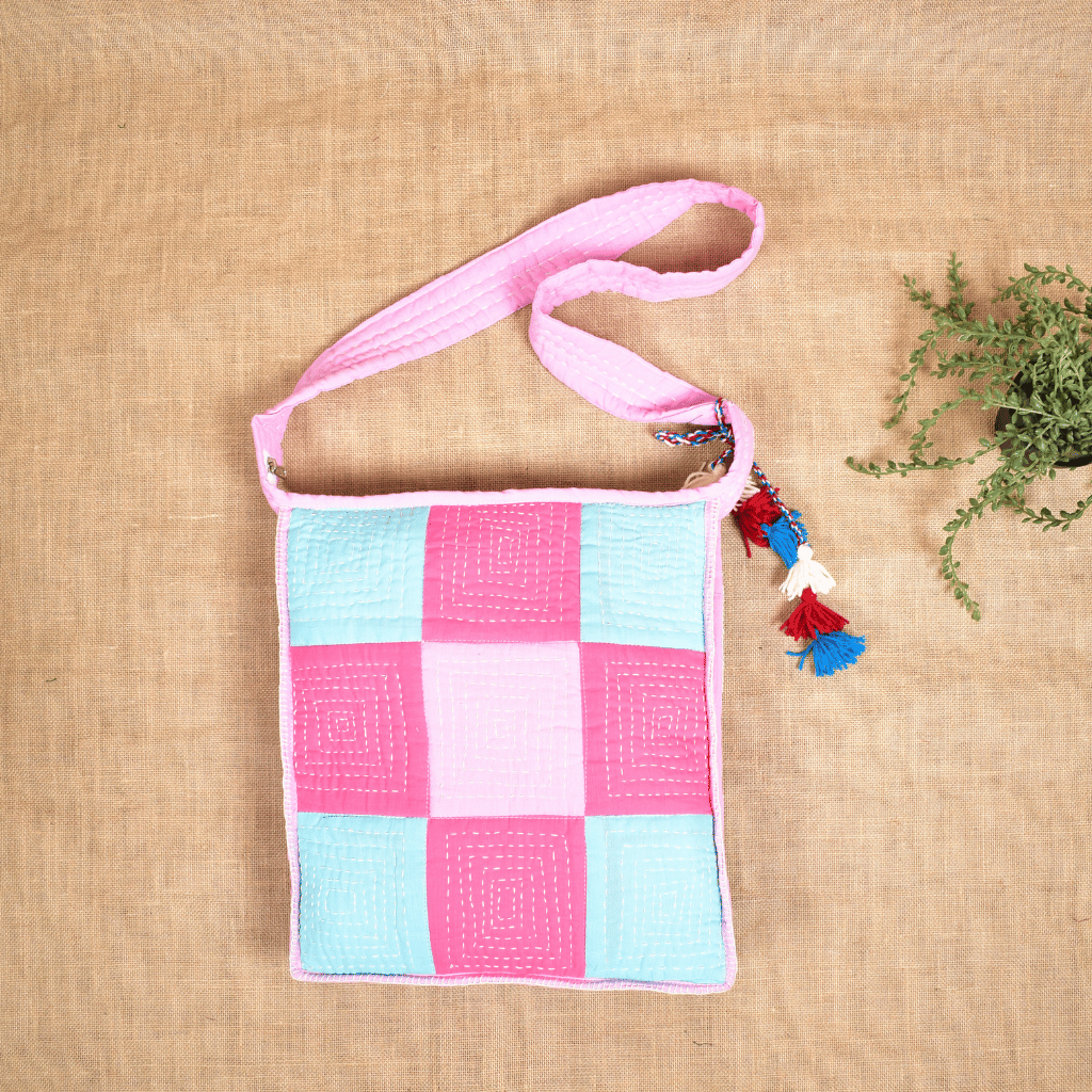 Handloom Patchwork Hand Embroidery Sling Bag