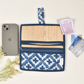 Jute ladies wallet in indigo blue