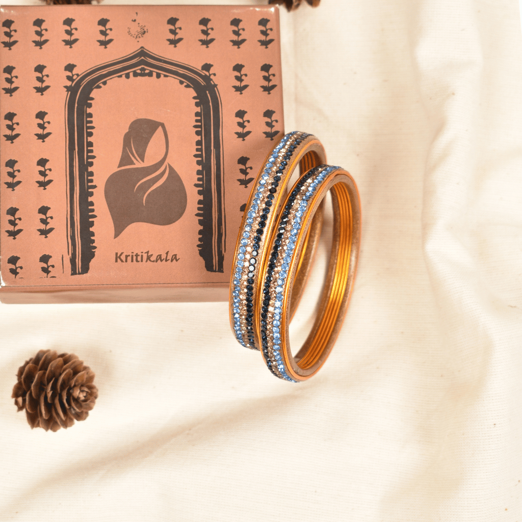Lac bangles in blue and black tones - Hyderabad