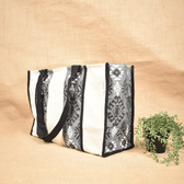 Tribal-Print Canvas Handbag - side