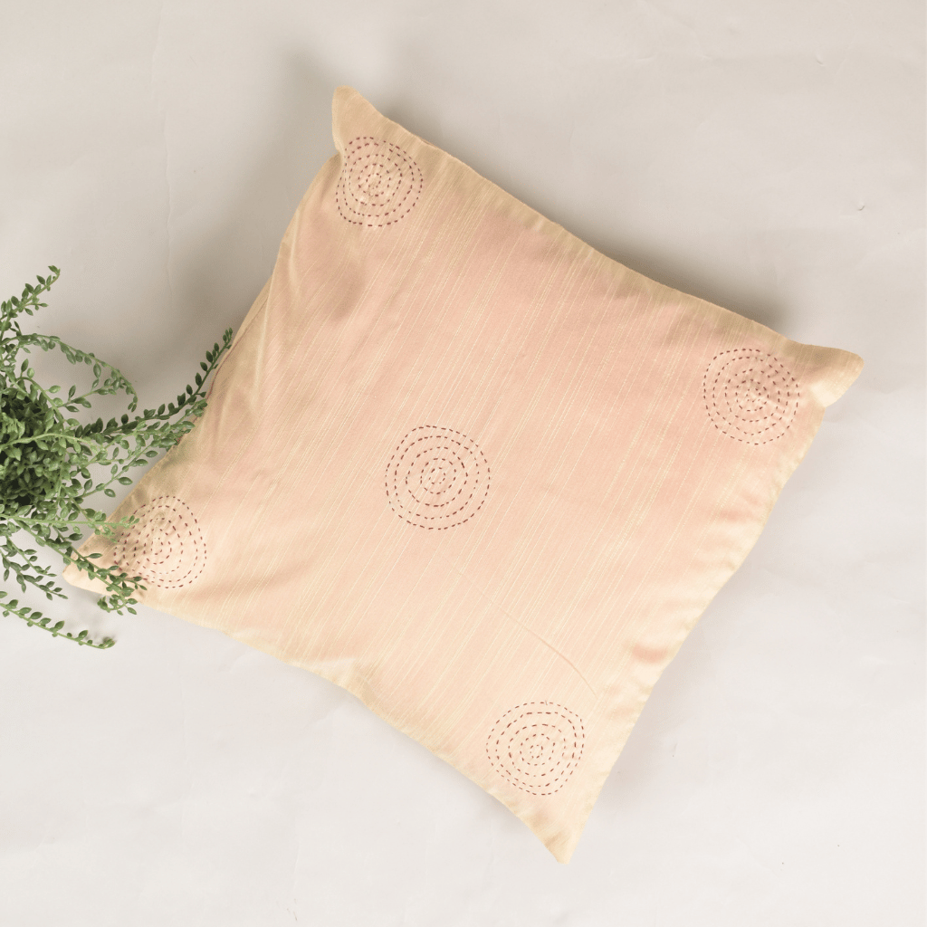 Cream embroidery cushion cover