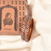 Pair of green & red 3 line stoned lac bangles - Hyderabad
