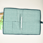 Green Ikat cotton file folder