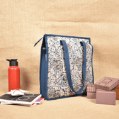 Blue Kalamkari Quilted Tote Bag - side