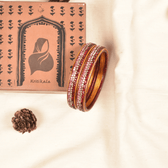 Pair of red & pink 3 line stoned lac bangles  - Hyderabad