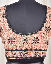 Brown kalamkari embroidered blouse